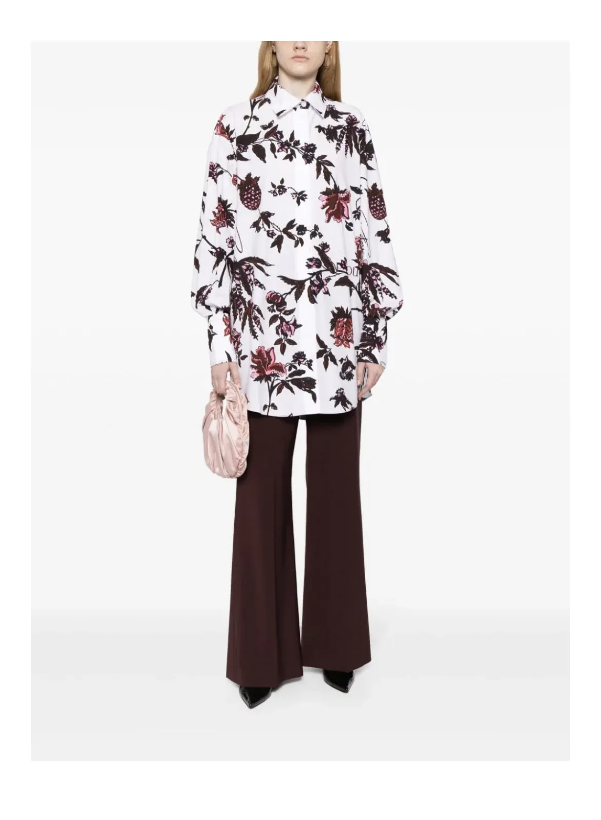 PATOU  |Flower Patterns Tropical Patterns Casual Style Long Sleeves