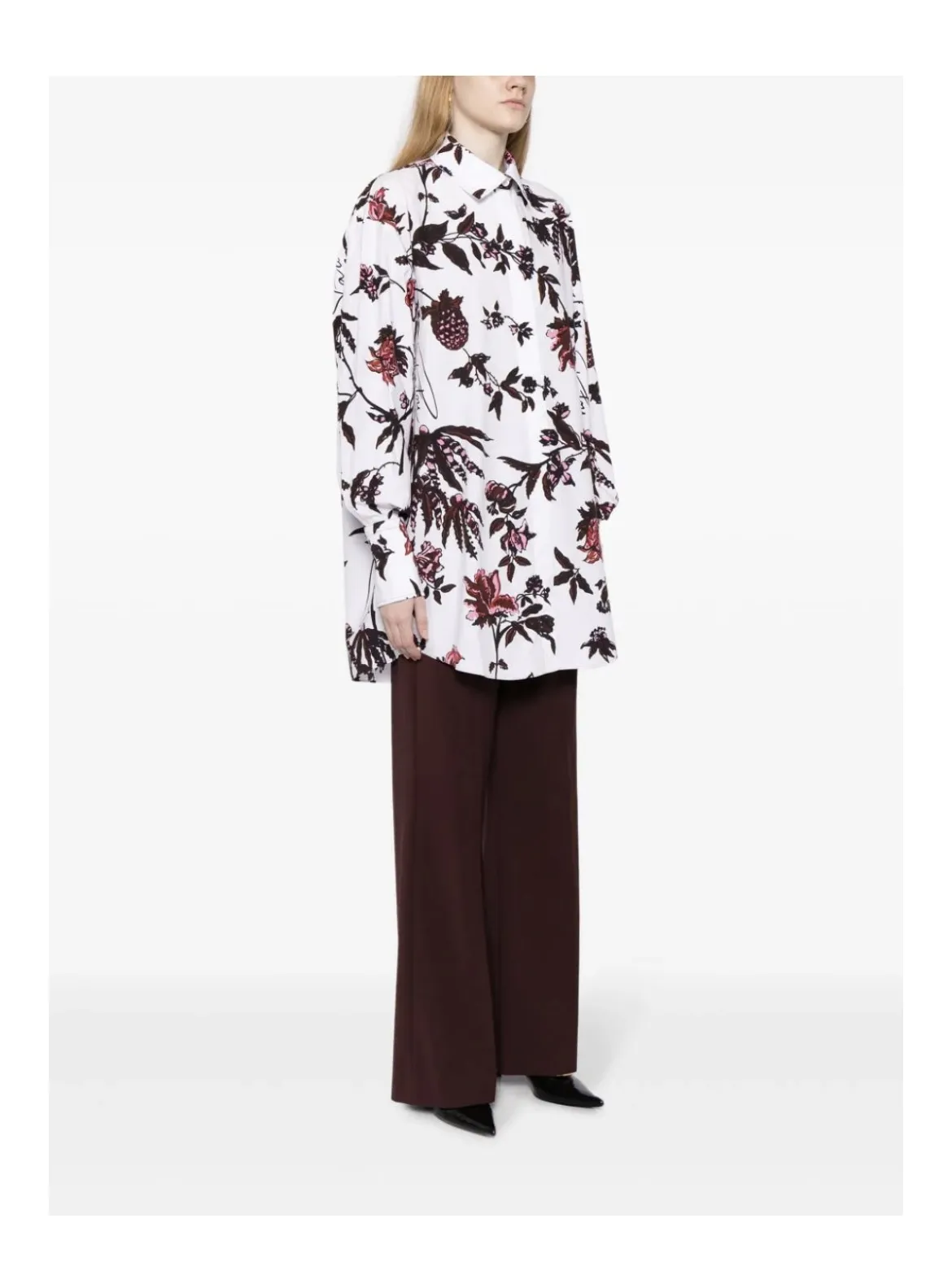 PATOU  |Flower Patterns Tropical Patterns Casual Style Long Sleeves