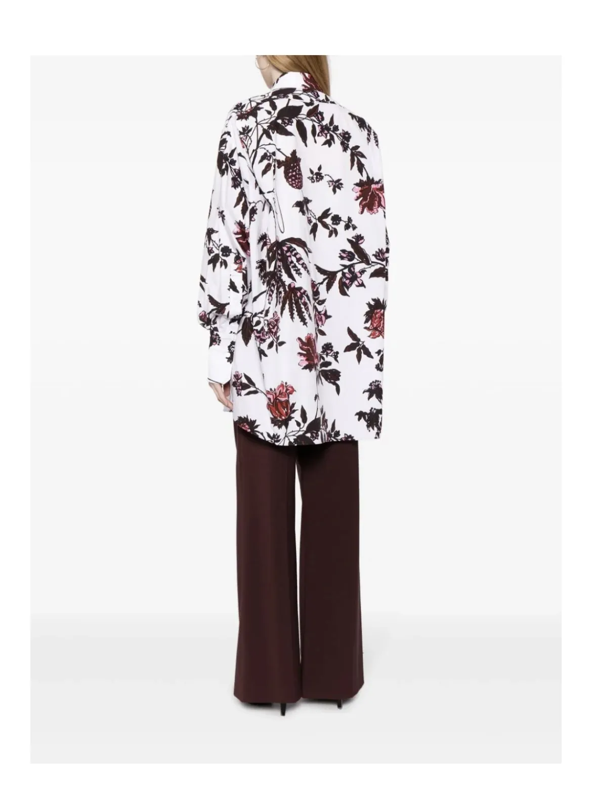 PATOU  |Flower Patterns Tropical Patterns Casual Style Long Sleeves