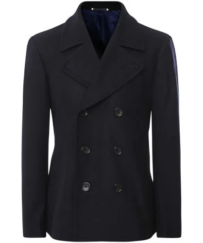 Paul Smith Navy Cashmere Mix Peacoat