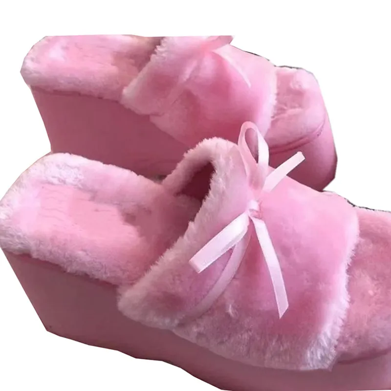 Pink Fluffy Sandals Ribbon Lace - Kimi