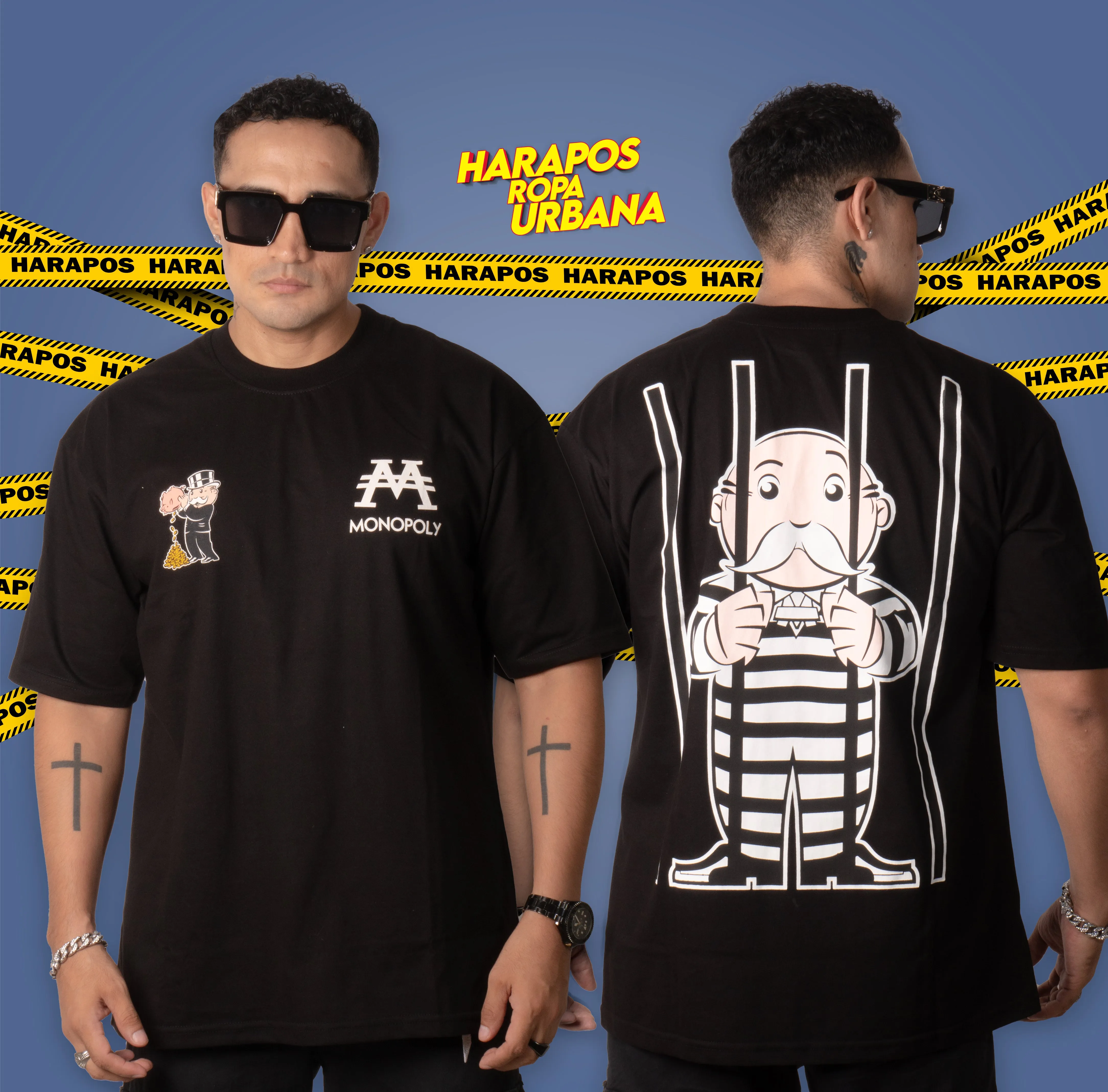 Polera Monopoly Oversize negra