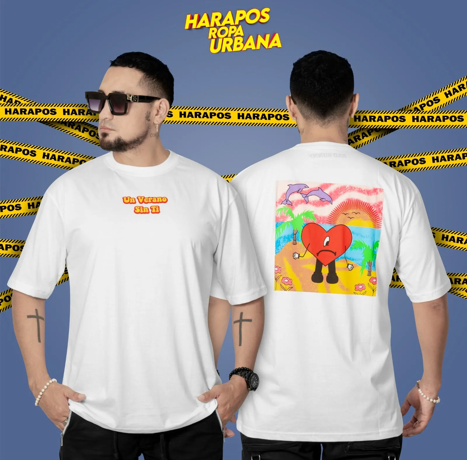 Polera oversize bad bunny verano sin ti Blanca