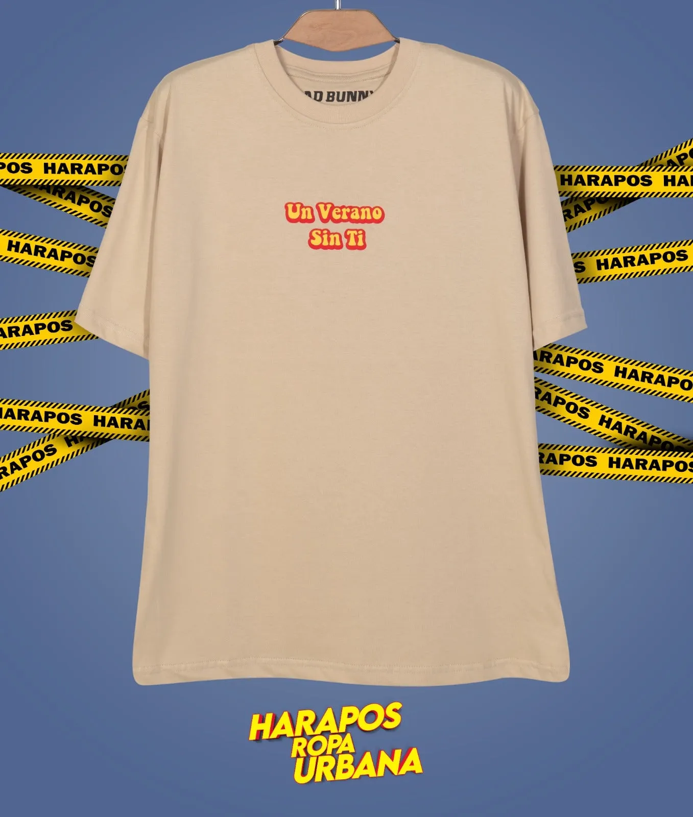 Polera oversize bad bunny verano sin ti Crema