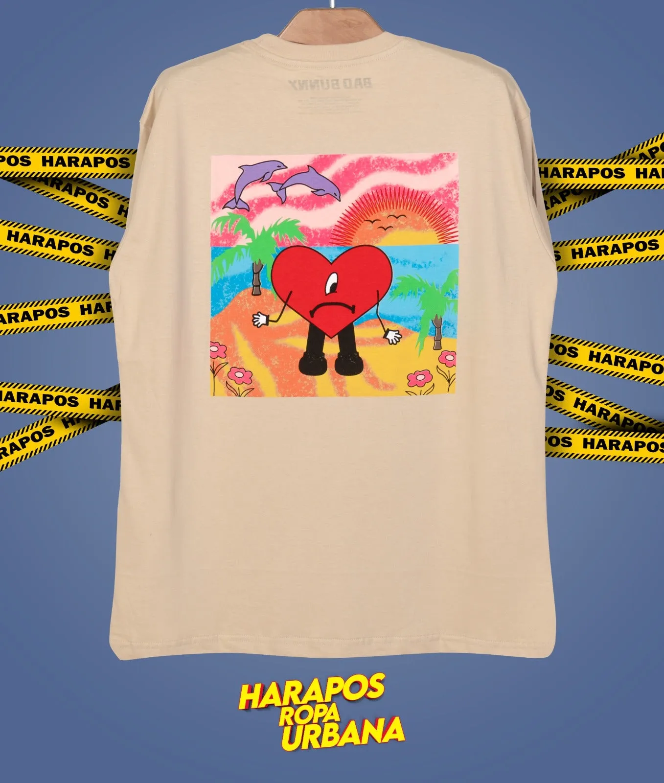 Polera oversize bad bunny verano sin ti Crema