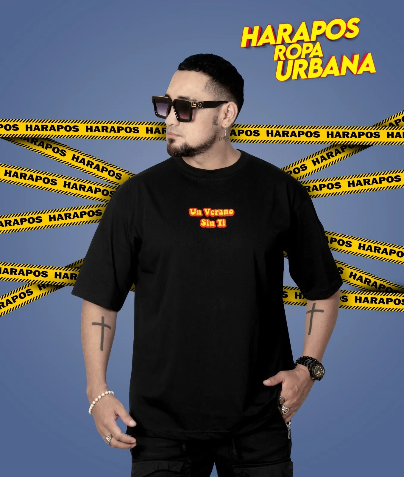 Polera oversize bad bunny verano sin ti Negro