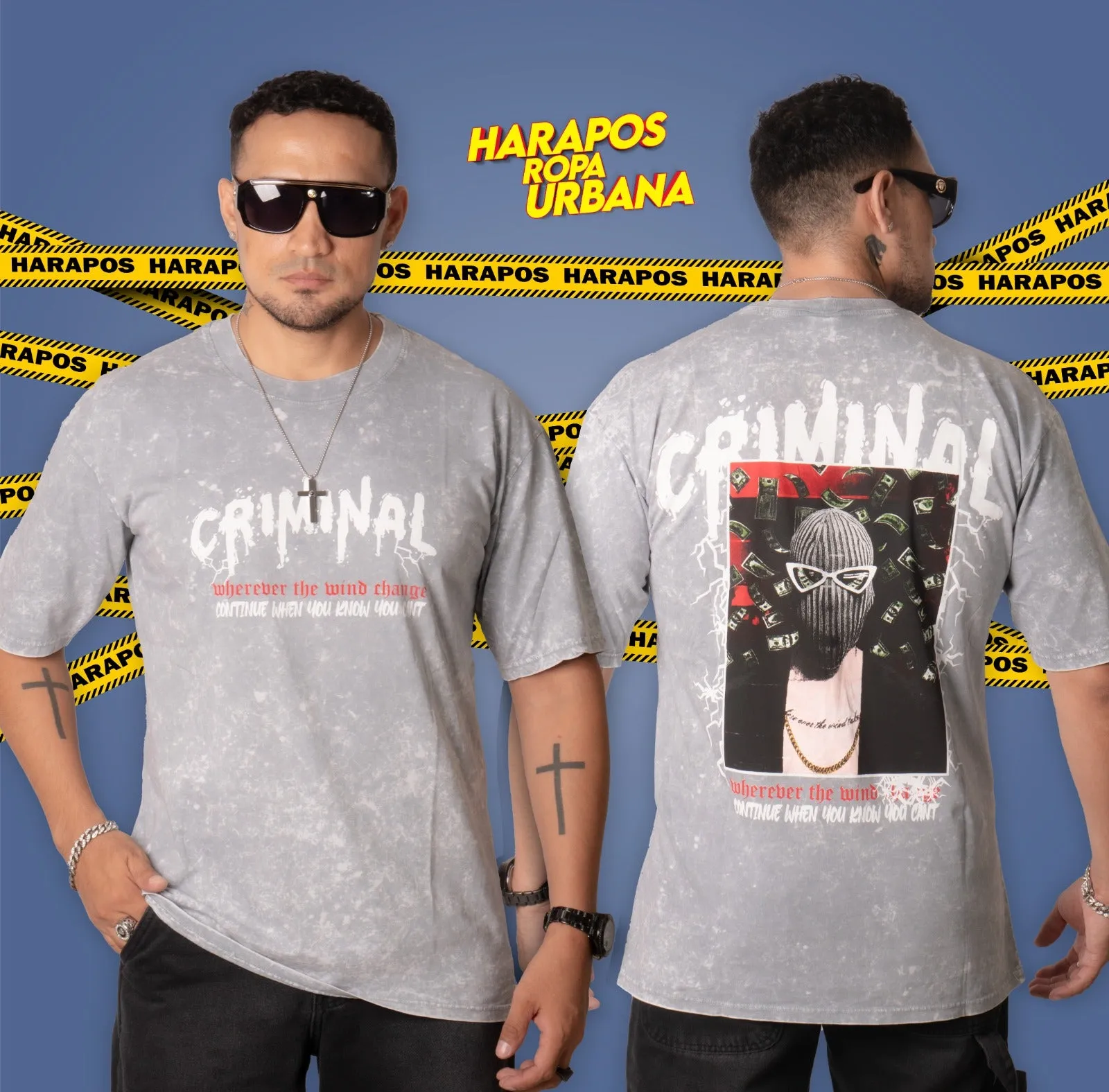 Polera Rose London oversize criminal ploma prelavada