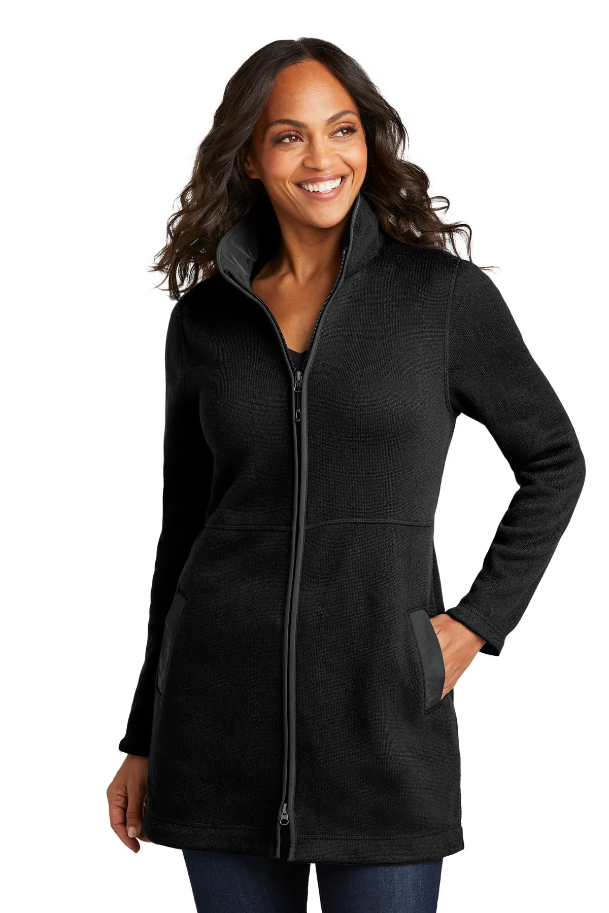 Port Authority Clothing L425 Port Authority Ladies Arc Sweater Fleece Long Jacket SKU: L425