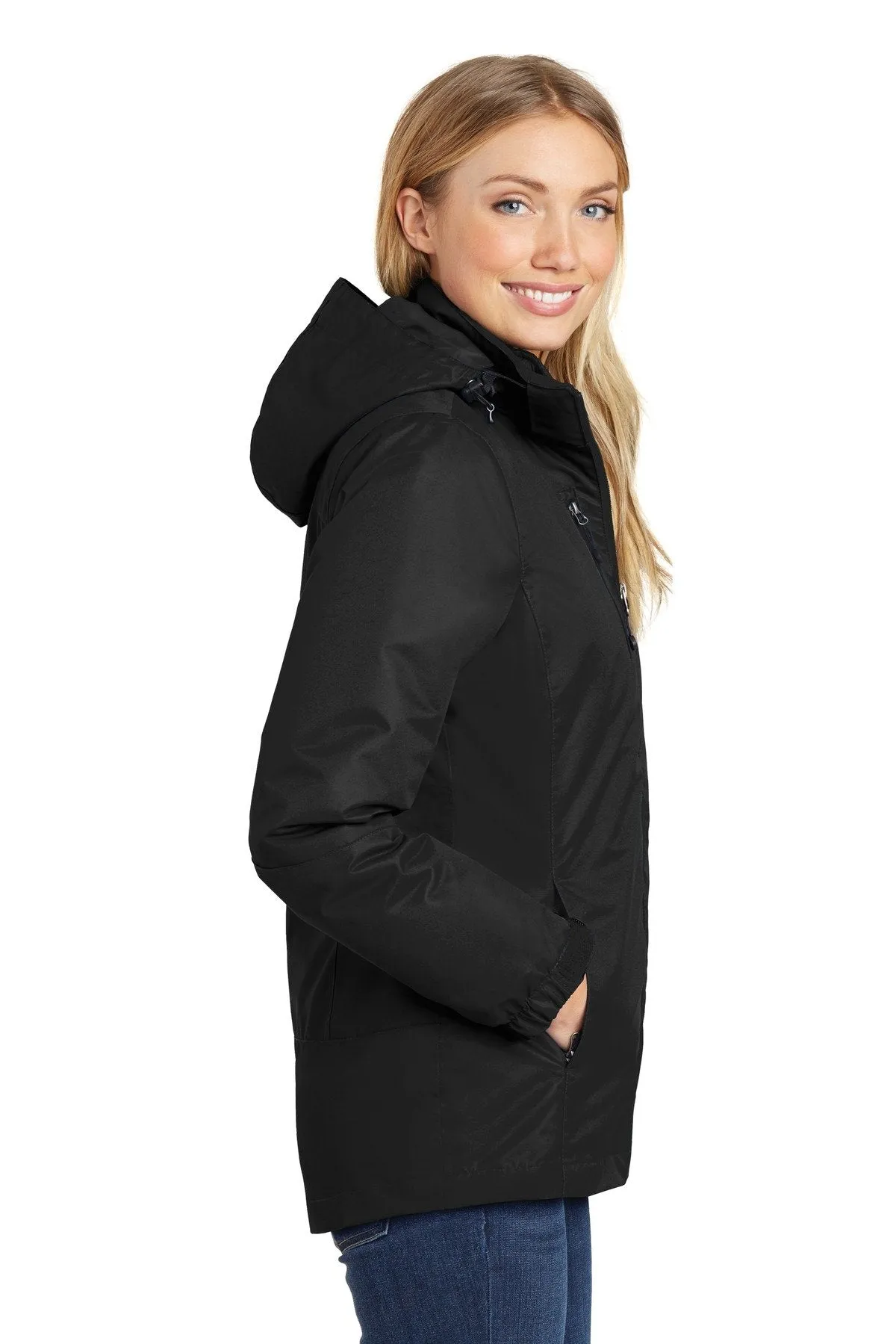 Port Authority Ladies Vortex Waterproof 3-in-1 Jacket L332 Black/ Black