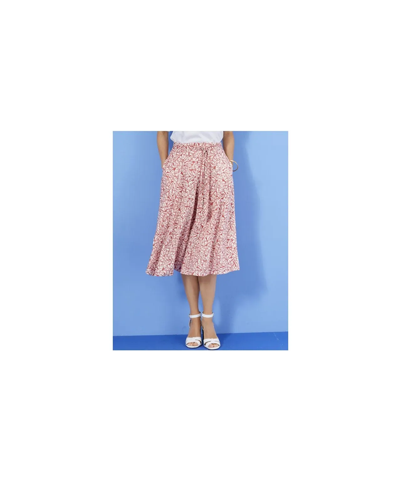 Printed Panelled Skirt