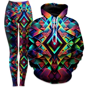 Psychedelic Tribal Hoodie and Leggings Combo