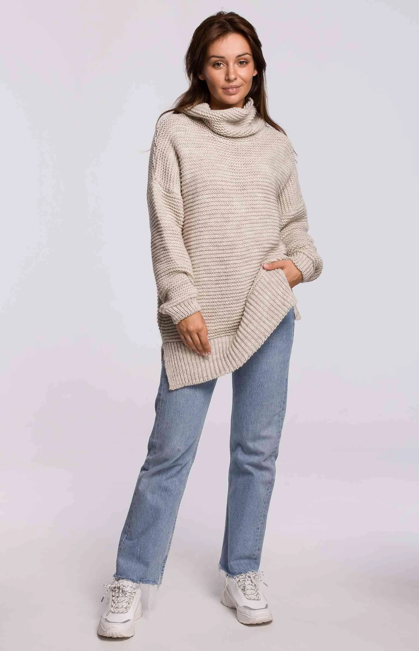 Pull oversize beige