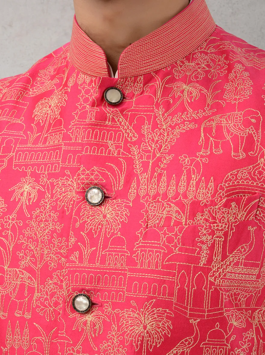 Rani Pink Bandhgala Jacket | TULA