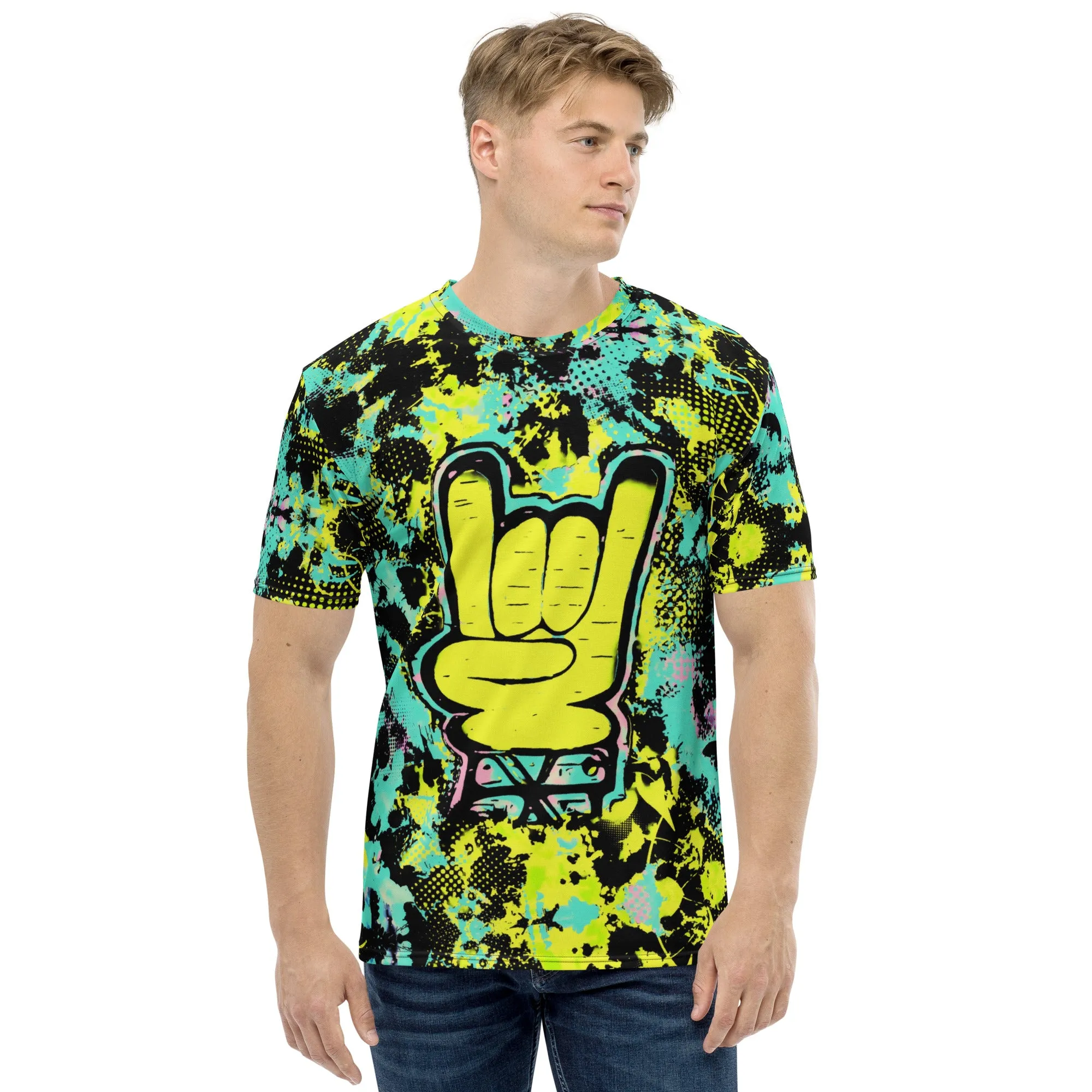 Rock On Hand Pop Art T-Shirt