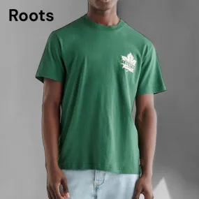 Roots  |Crew Neck Cotton Short Sleeves Logo Crew Neck T-Shirts