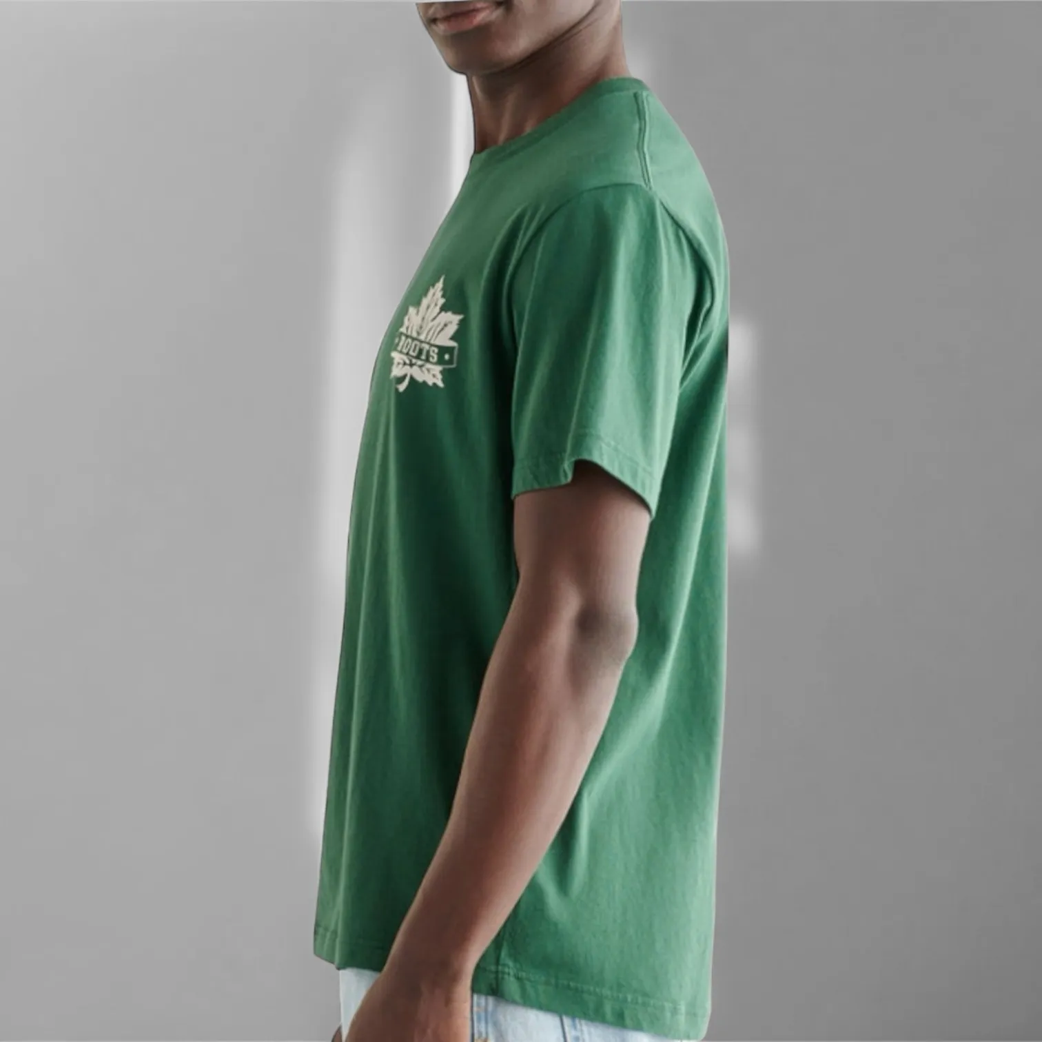 Roots  |Crew Neck Cotton Short Sleeves Logo Crew Neck T-Shirts