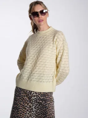 Saanour Pointelle Sweater - Yellow