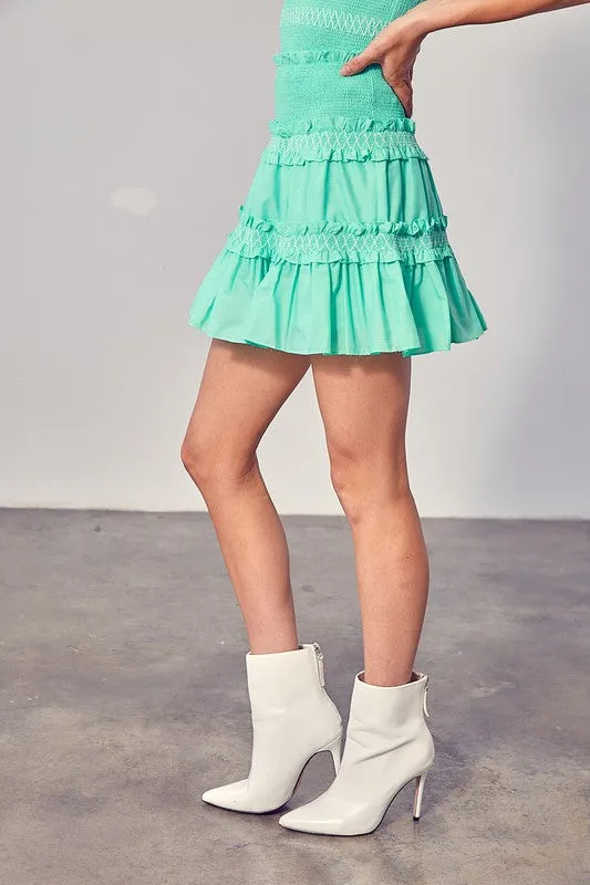 Sky Tiered Ruffle Skirt