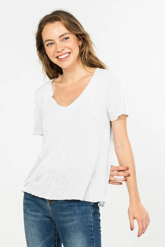 Slub Scoop Neck T-Shirt