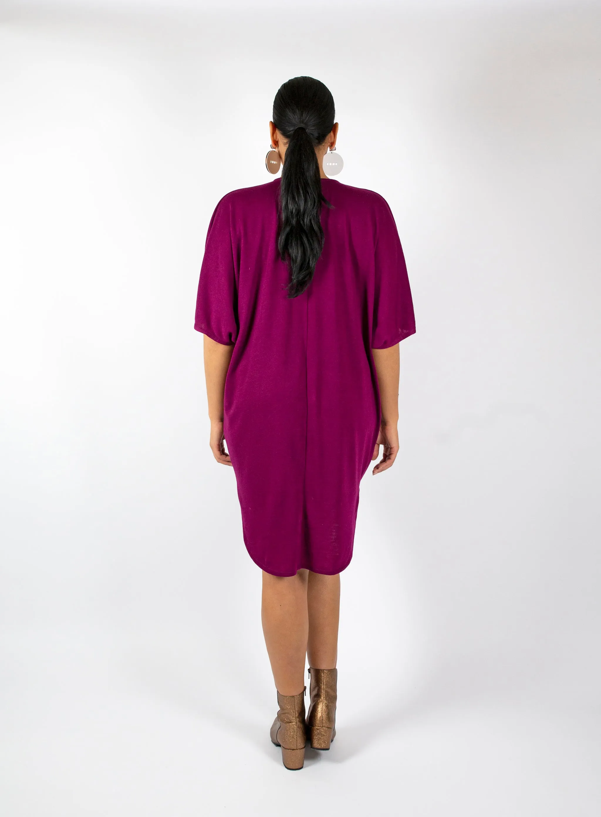 Smokin' Hot Cowl Dress - Magenta