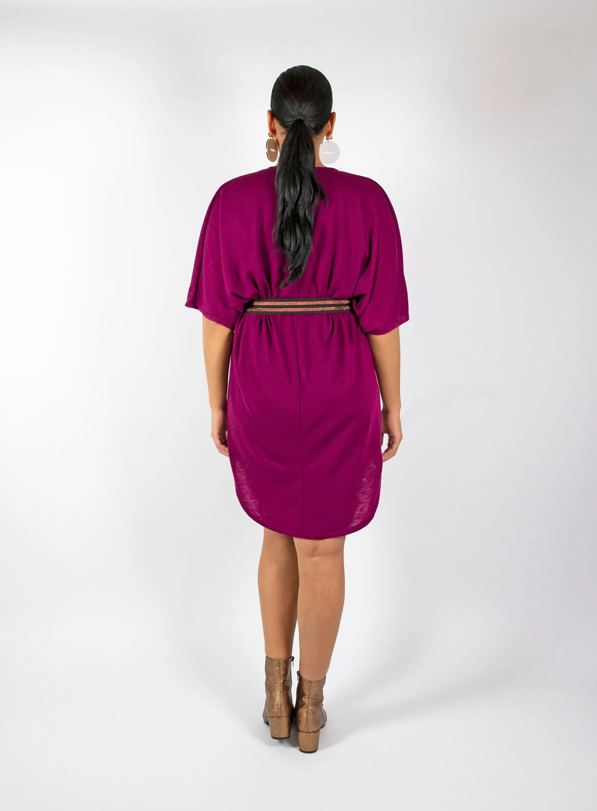 Smokin' Hot Cowl Dress - Magenta