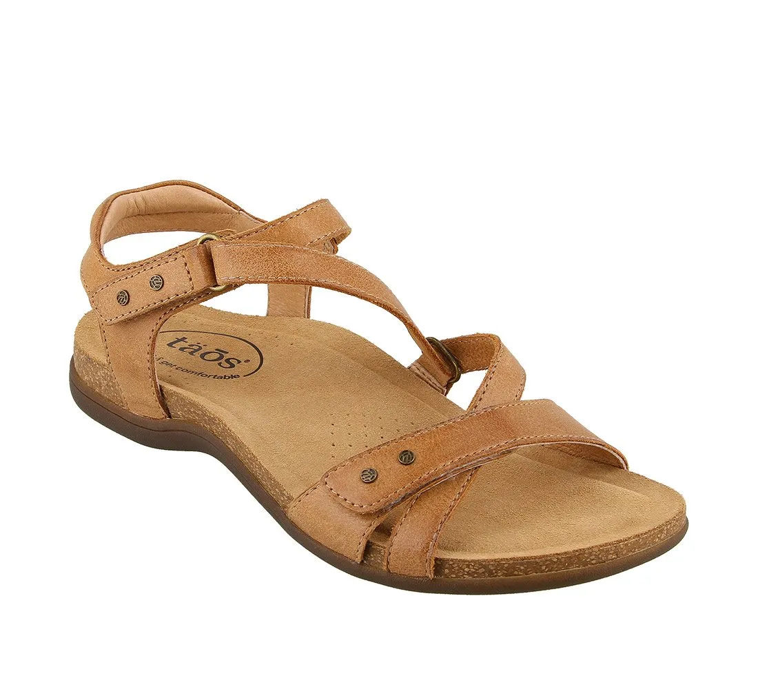 Taos Womens Grand Z Strappy Sandal- Honey Leather