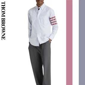 THOM BROWNE  |Long Sleeves Cotton Bridal Logo Designers Outlet Shirts