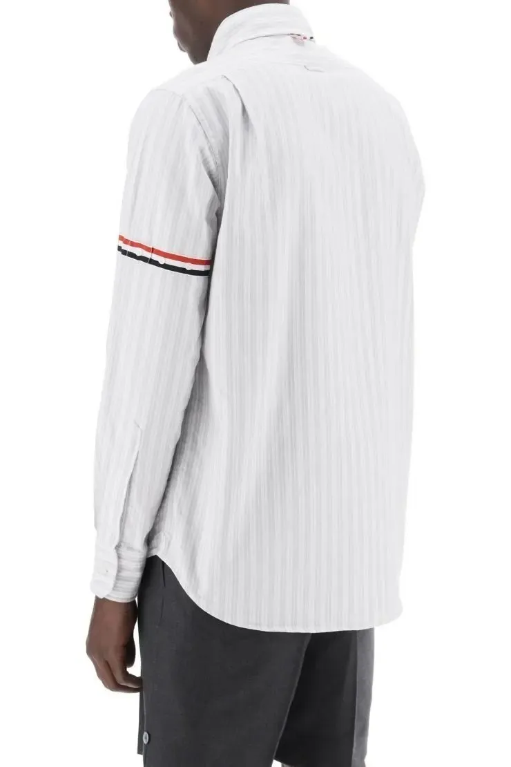 THOM BROWNE  |Stripes Street Style Long Sleeves Logo Designers Shirts