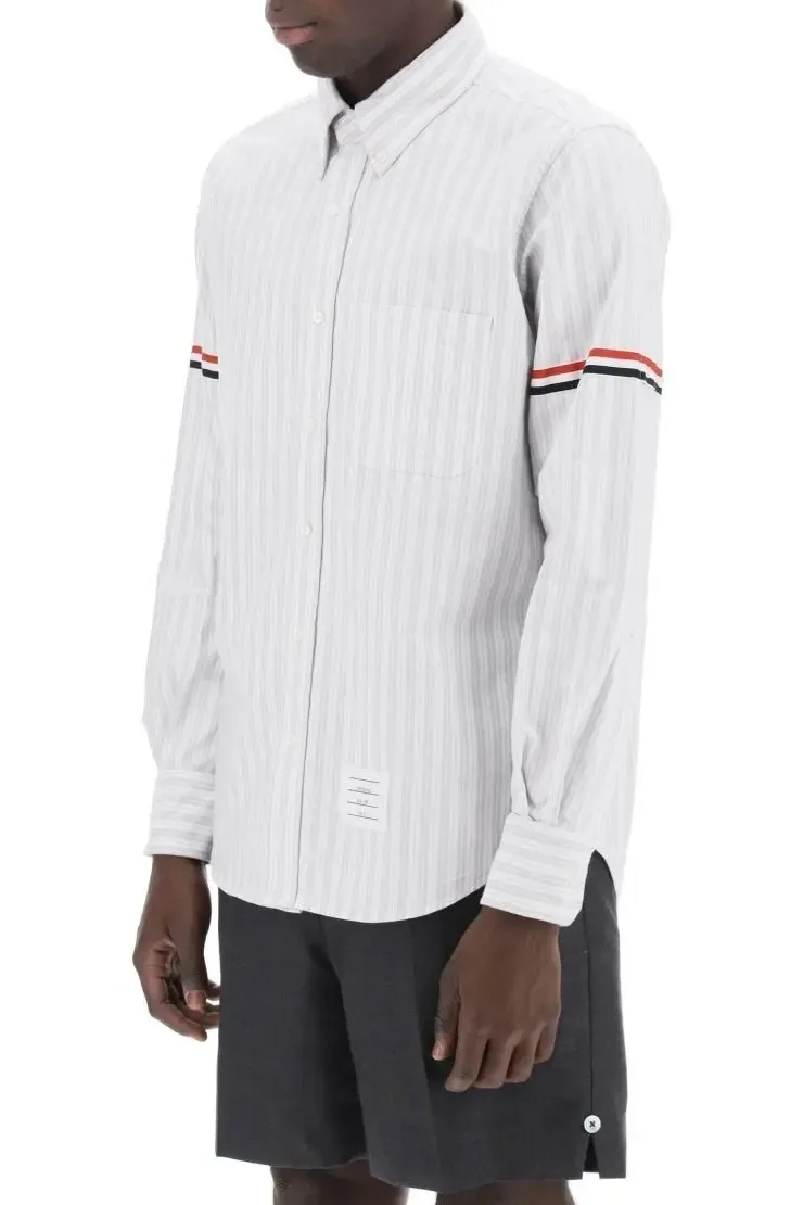 THOM BROWNE  |Stripes Street Style Long Sleeves Logo Designers Shirts