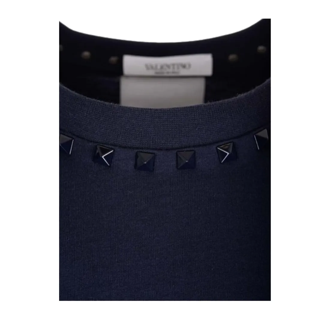 VALENTINO  |Crew Neck Plain Cotton Short Sleeves Luxury