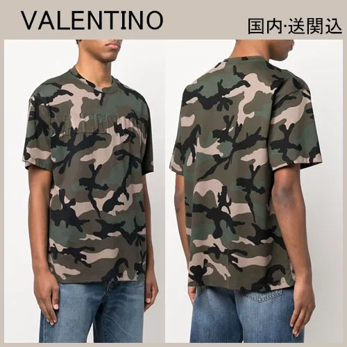 VALENTINO  |Street Style Logo Luxury T-Shirts