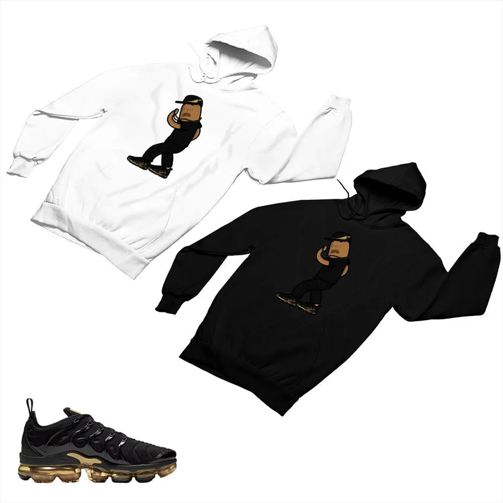 VaporMax Plus Black and Gold Matching Custom Designed Hoodies AVP 2-6-10