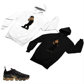 VaporMax Plus Black and Gold Matching Custom Designed Hoodies AVP 2-6-10