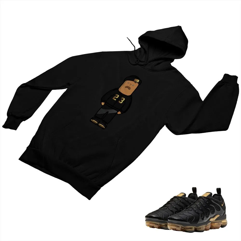 VaporMax Plus Black and Gold Matching Custom Designed Hoodies AVP 2-6-11