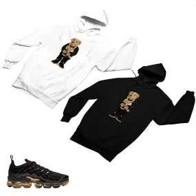 VaporMax Plus Black and Gold Matching Custom Designed Hoodies AVP 2-6-14