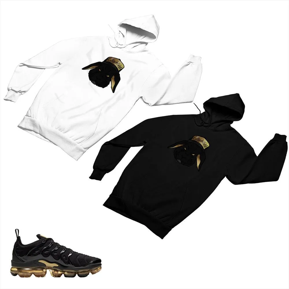 VaporMax Plus Black and Gold Matching Custom Designed Hoodies AVP 2-6-2