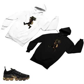 VaporMax Plus Black and Gold Matching Custom Designed Hoodies AVP 2-6-5