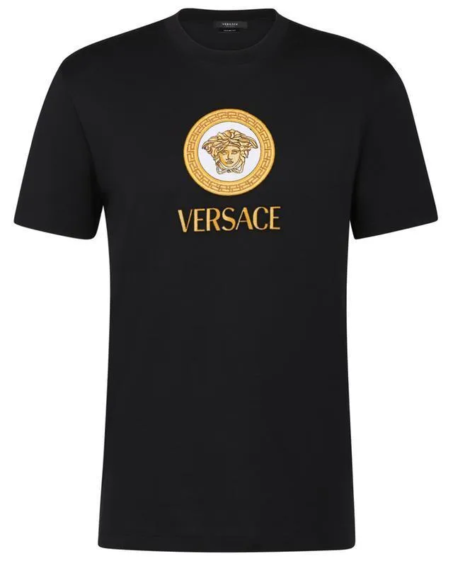 VERSACE  |Plain Cotton Logo Luxury T-Shirts