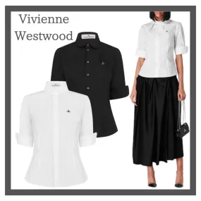 Vivienne Westwood  |Plain Cotton Medium Short Sleeves Logo Shirts & Blouses