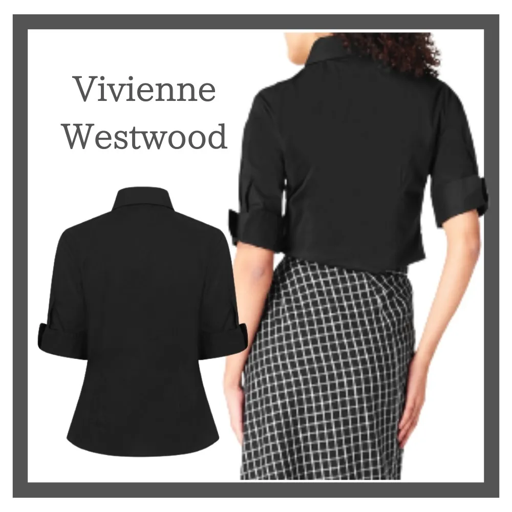 Vivienne Westwood  |Plain Cotton Medium Short Sleeves Logo Shirts & Blouses