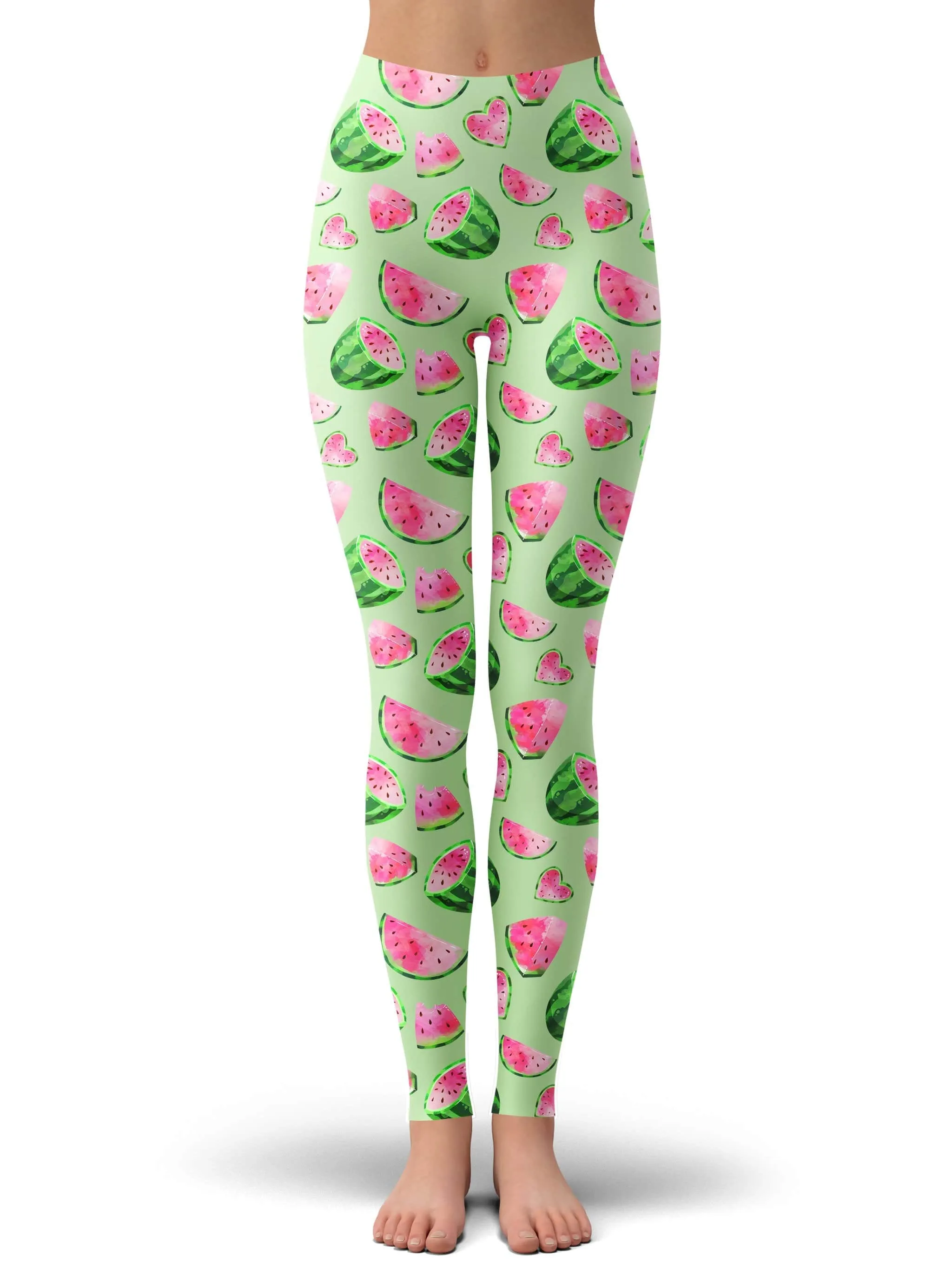 Watermelon Pattern Hoodie Dress and Leggings Combo