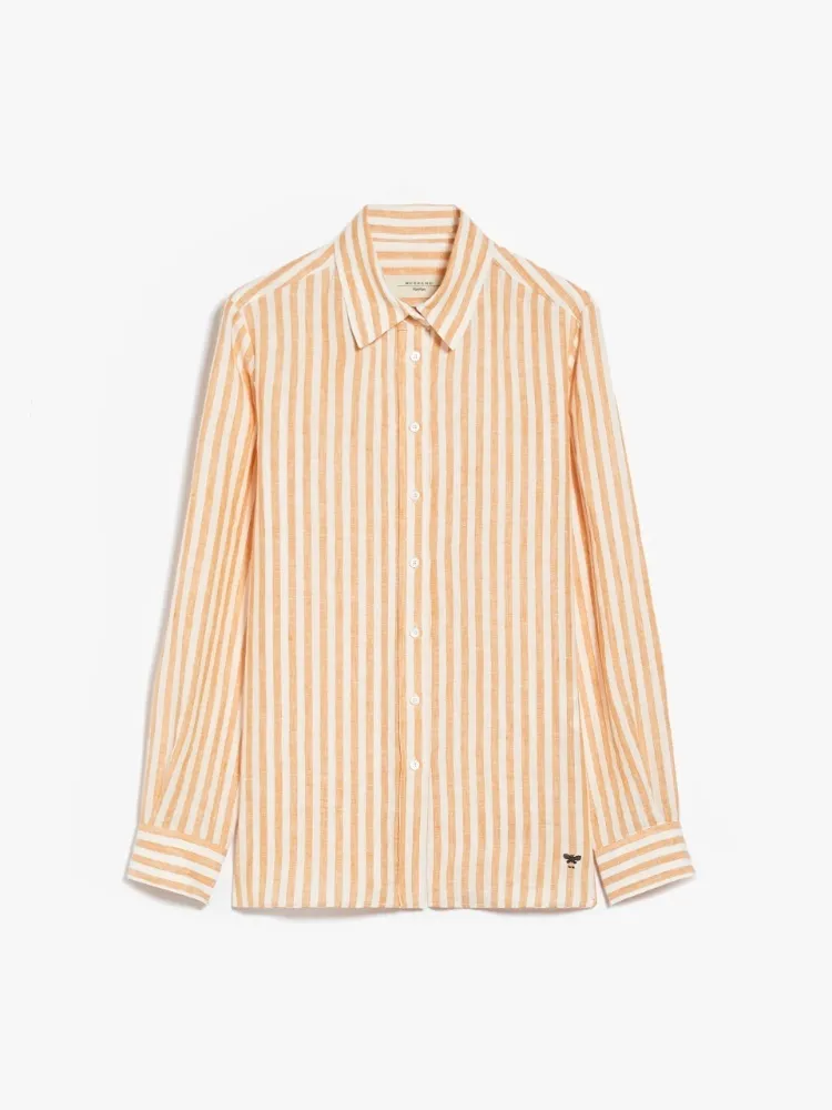 Weekend Max Mara  |Stripes Casual Style Linen Long Sleeves Elegant Style