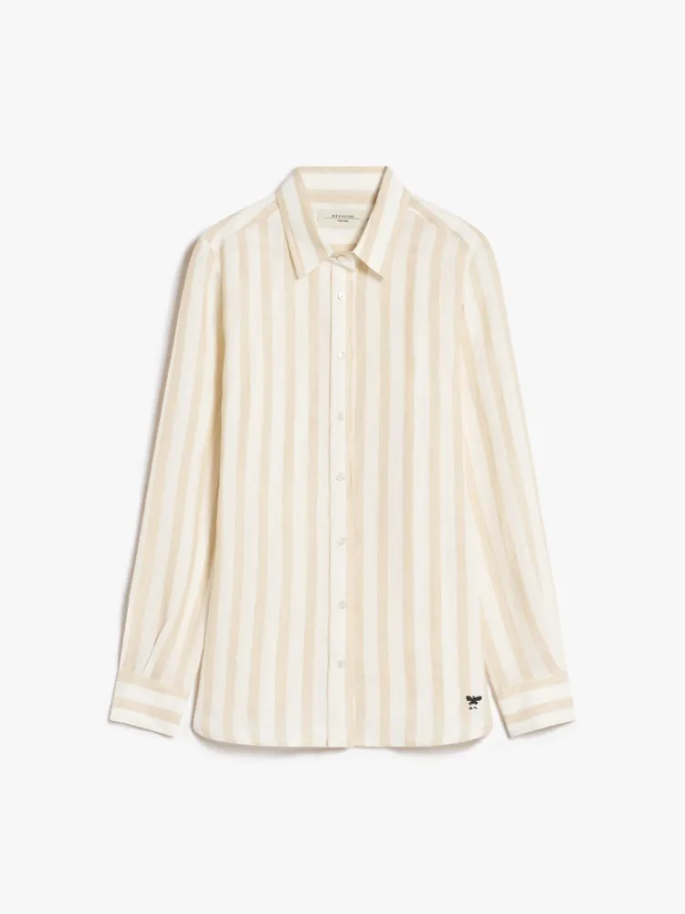 Weekend Max Mara  |Stripes Casual Style Linen Long Sleeves Elegant Style