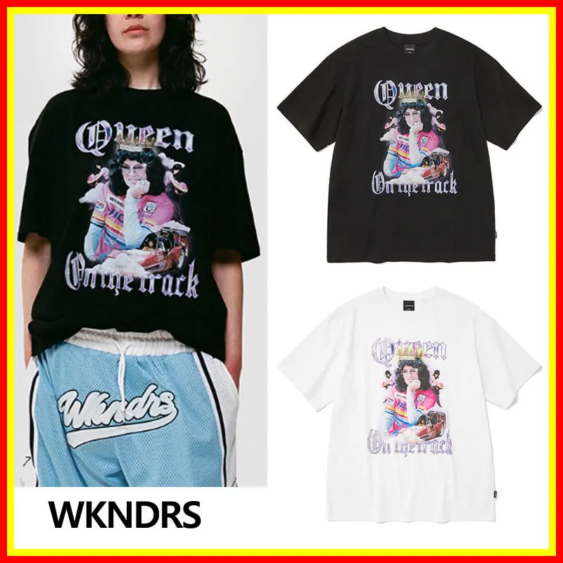 WKNDRS  |Unisex Street Style Plain Cotton Short Sleeves Logo T-Shirts