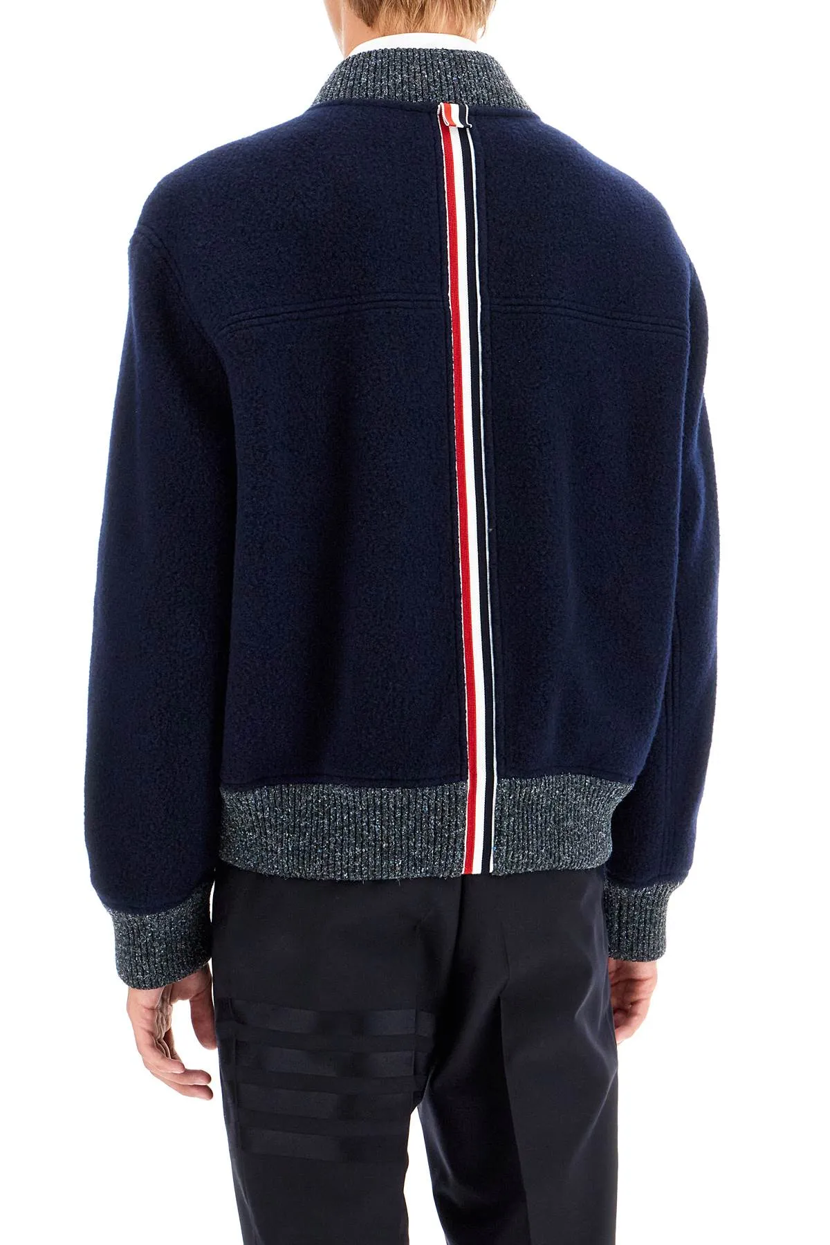 woolen fleece bomber jacket