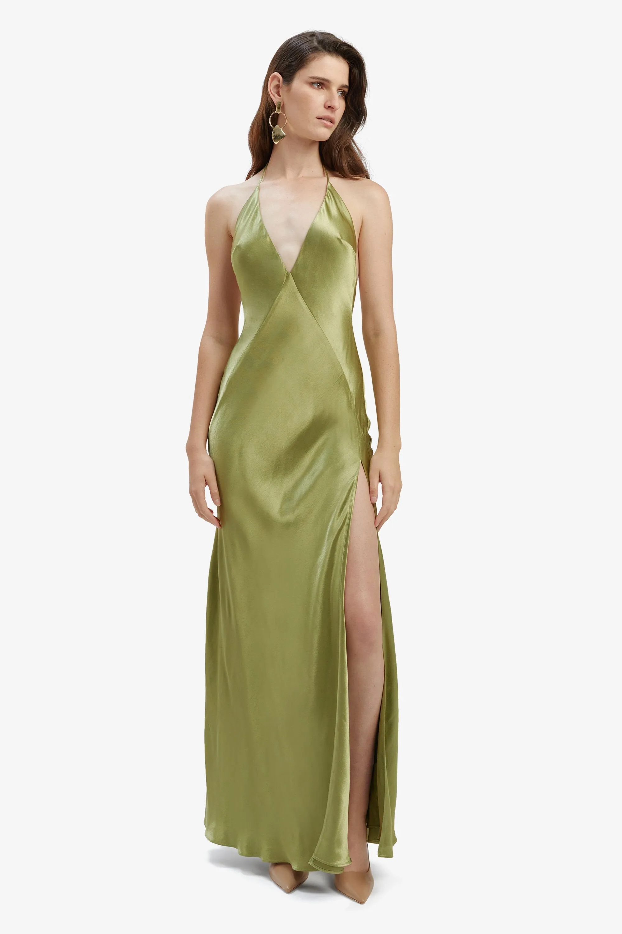 Yve Halter Dress - Khaki